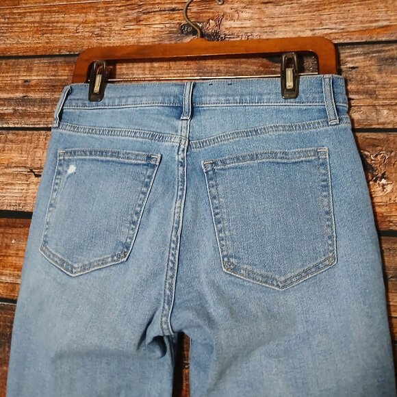 GAP Jeans 29 8 Petite True Skinny Ankle Mid Rise Light Denim Stretch Distressed - Picture 5 of 8
